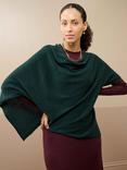 Brora Gauzy Pure Cashmere Poncho, Ivy