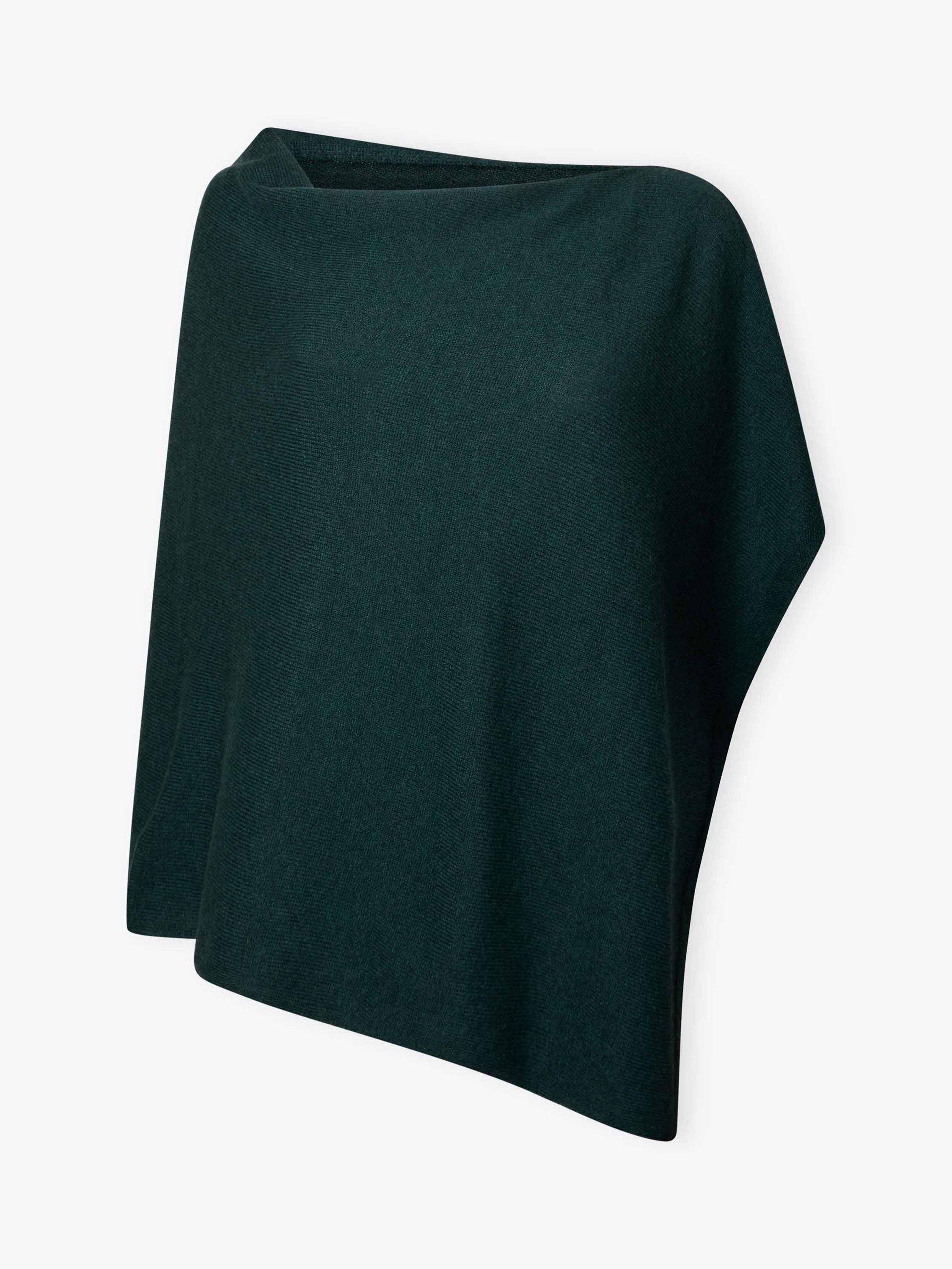 Product image 4 of 4, which shows Brora Gauzy Pure Cashmere Poncho, Ivy, One Size