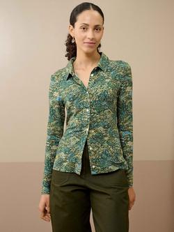 Brora Liberty Print Jersey Shirt, Thyme, Thyme