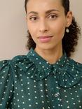 Brora Silk Long Sleeve Collar Blouse