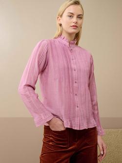 Brora Pintuck Embroidered Top, Orchid