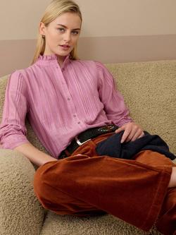 Brora Pintuck Embroidered Top - view 2, Orchid
