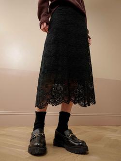 Brora Giupure Lace Skirt, Black, Black