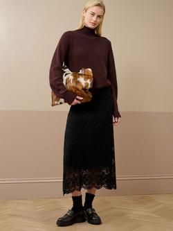 Brora Giupure Lace Skirt, Black - view 2, Black