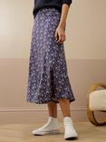 Brora Liberty Print Jersey Skirt, Nav