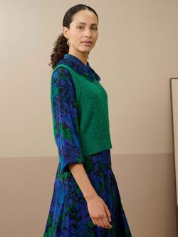 Brora Crop Textured Alpaca Blend Tank - view 2, Emerald