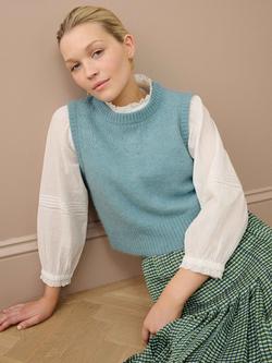 Brora Crop Textured Alpaca Blend Tank - view 2, Mist