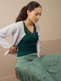 Brora Lace Trim Cap Sleeve Top - view 2, Ivy