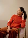 Brora Guernsey Pure Lambswool Jumper, Burnt Orange