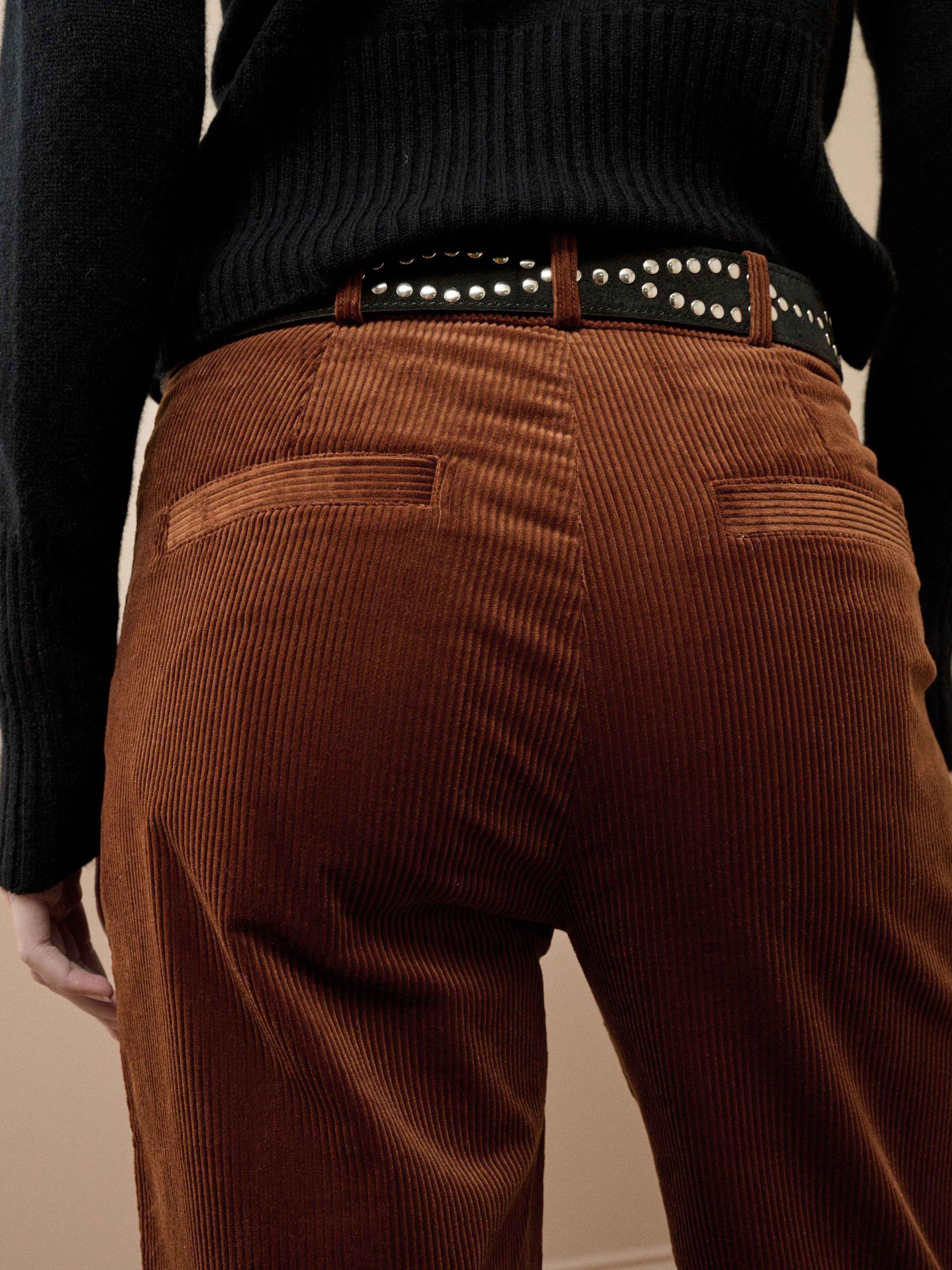 Product image 4 of 5, which shows Brora Corduroy Wide Leg Trousers, Copper, 10
