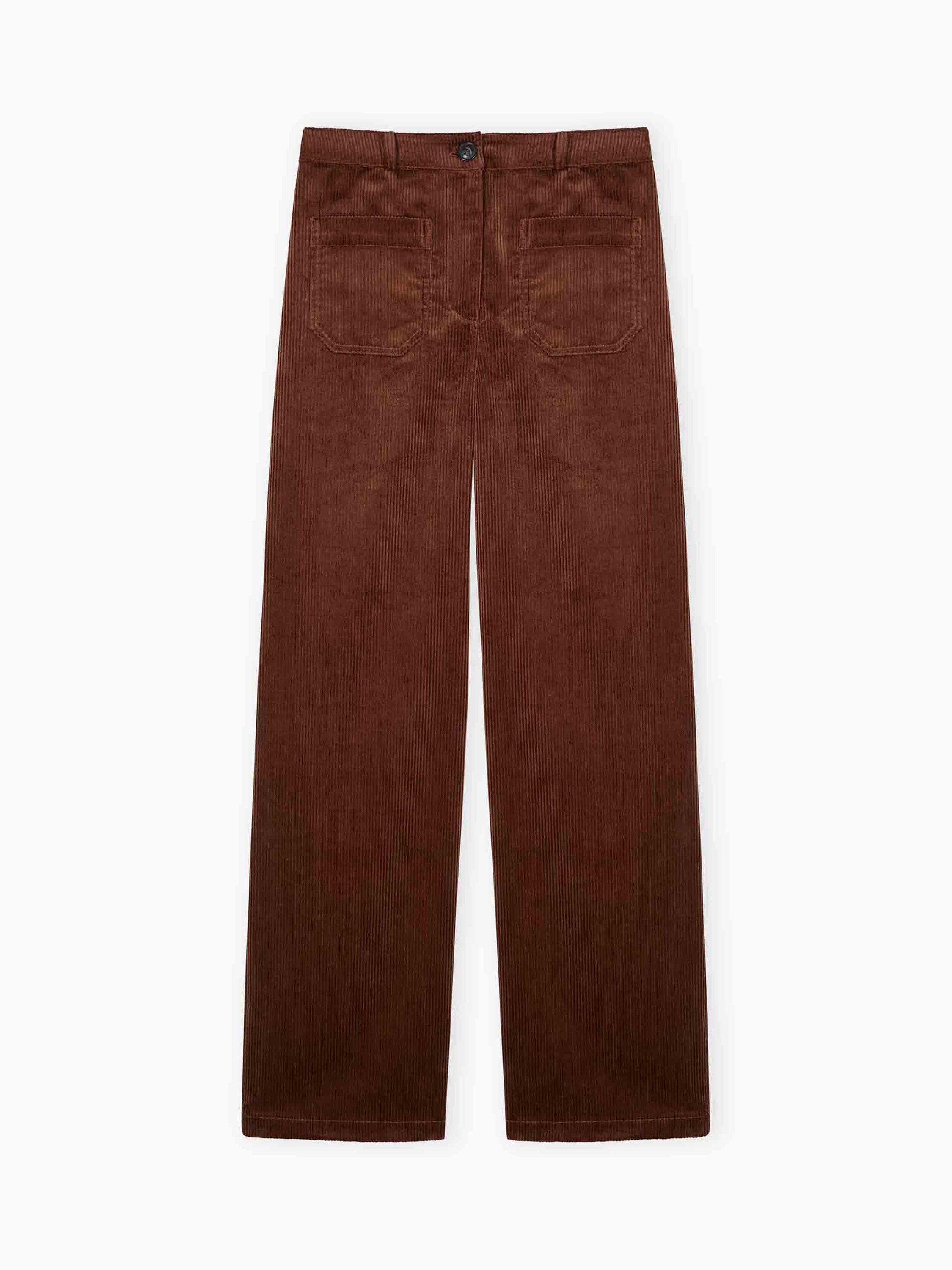 Product image 5 of 5, which shows Brora Corduroy Wide Leg Trousers, Copper, 10