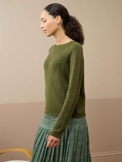Brora Round Neck Pure Cashmere Jumper - view 2, Sorrel