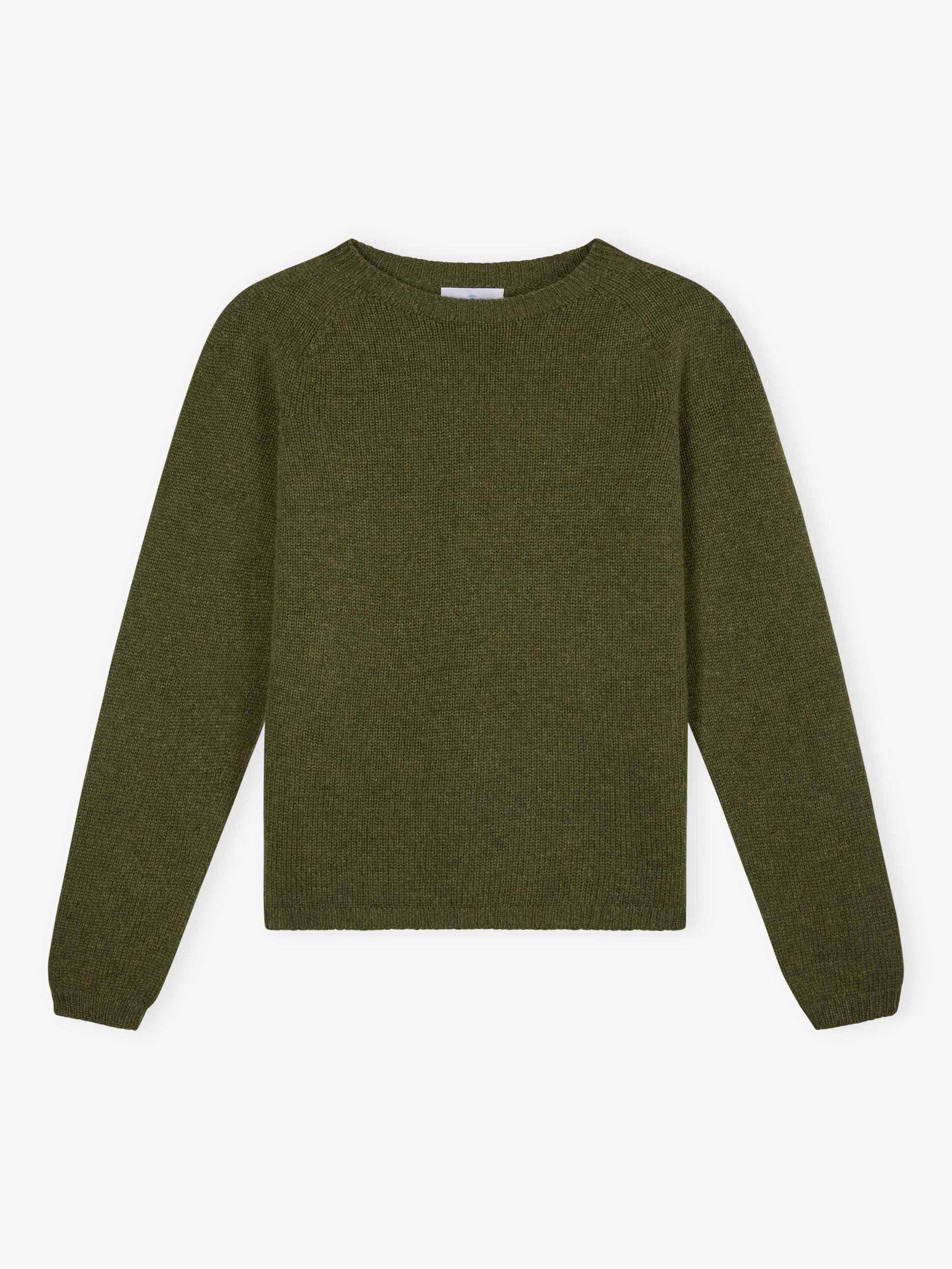 Product image 4 of 4, which shows Brora Round Neck Pure Cashmere Jumper, Sorrel, 8-10