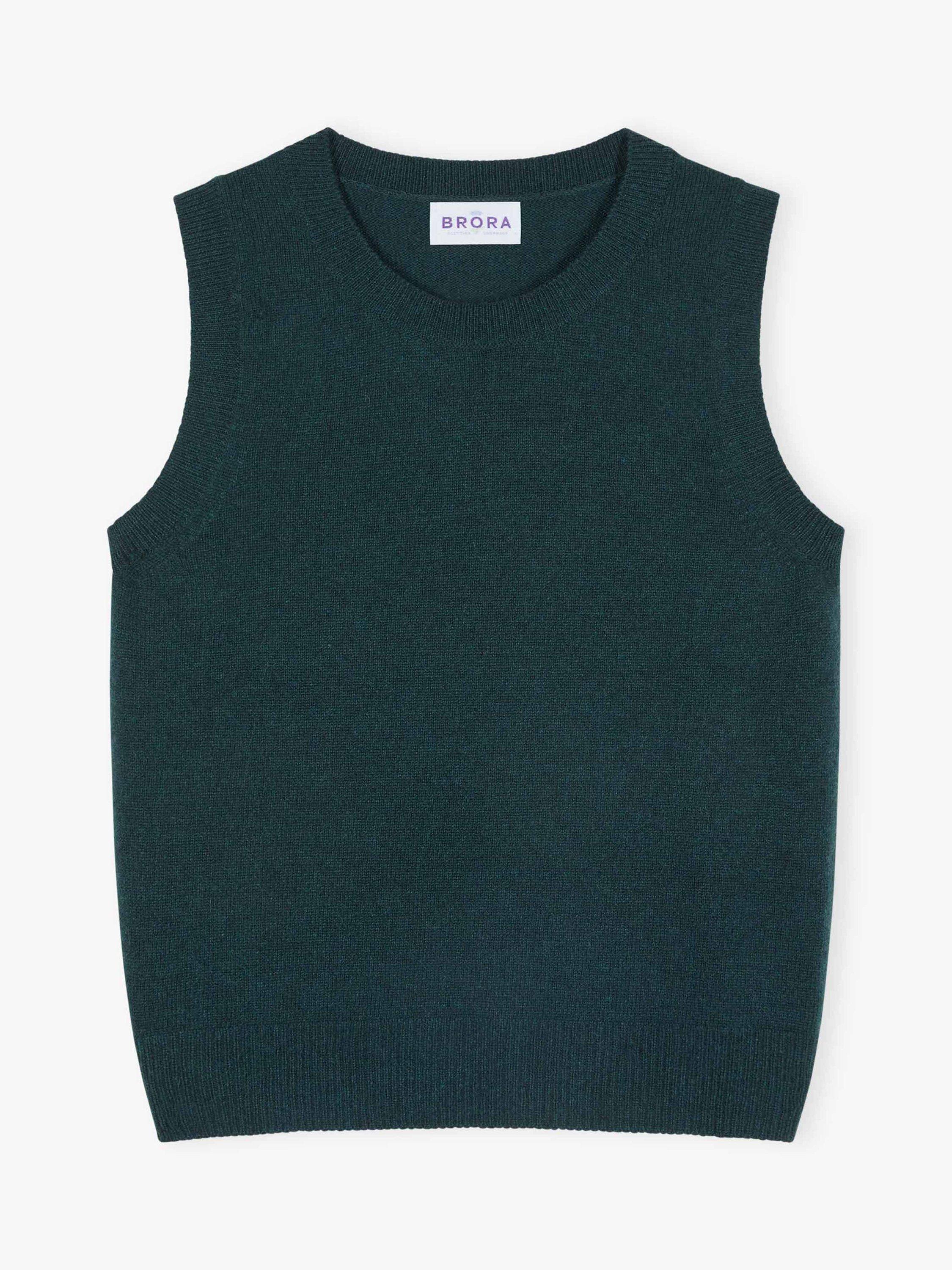 Product image 5 of 5, which shows Brora Pure Cashmere Tank Top, Ivy, 10