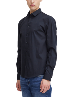 Casual Friday Palle Cotton Blend Slim Fit Shirt, Black, Black