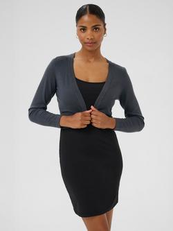 KAFFE Astrid Bolero Cardigan, Mid Grey