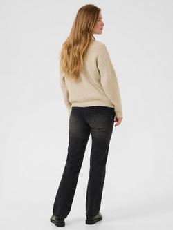 KAFFE Elina Chevron Jumper, Grey/Multi - view 2, Grey/Multi