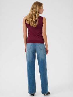 KAFFE Lizza Sleeveless Roll Neck Jumper - view 2, Mid Red