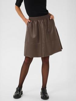 KAFFE Mikka A Line Mini Skirt, Mid Brown