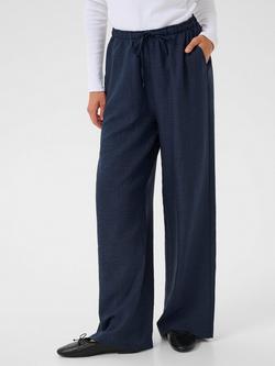 KAFFE Ellen Wide Leg Mid Rise Culotte Trousers, Mid Blue