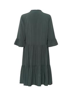 Saint Tropez Eda Three-Quarter Sleeve V Neck Tunic Shirt Dress - view 2, Mid Green