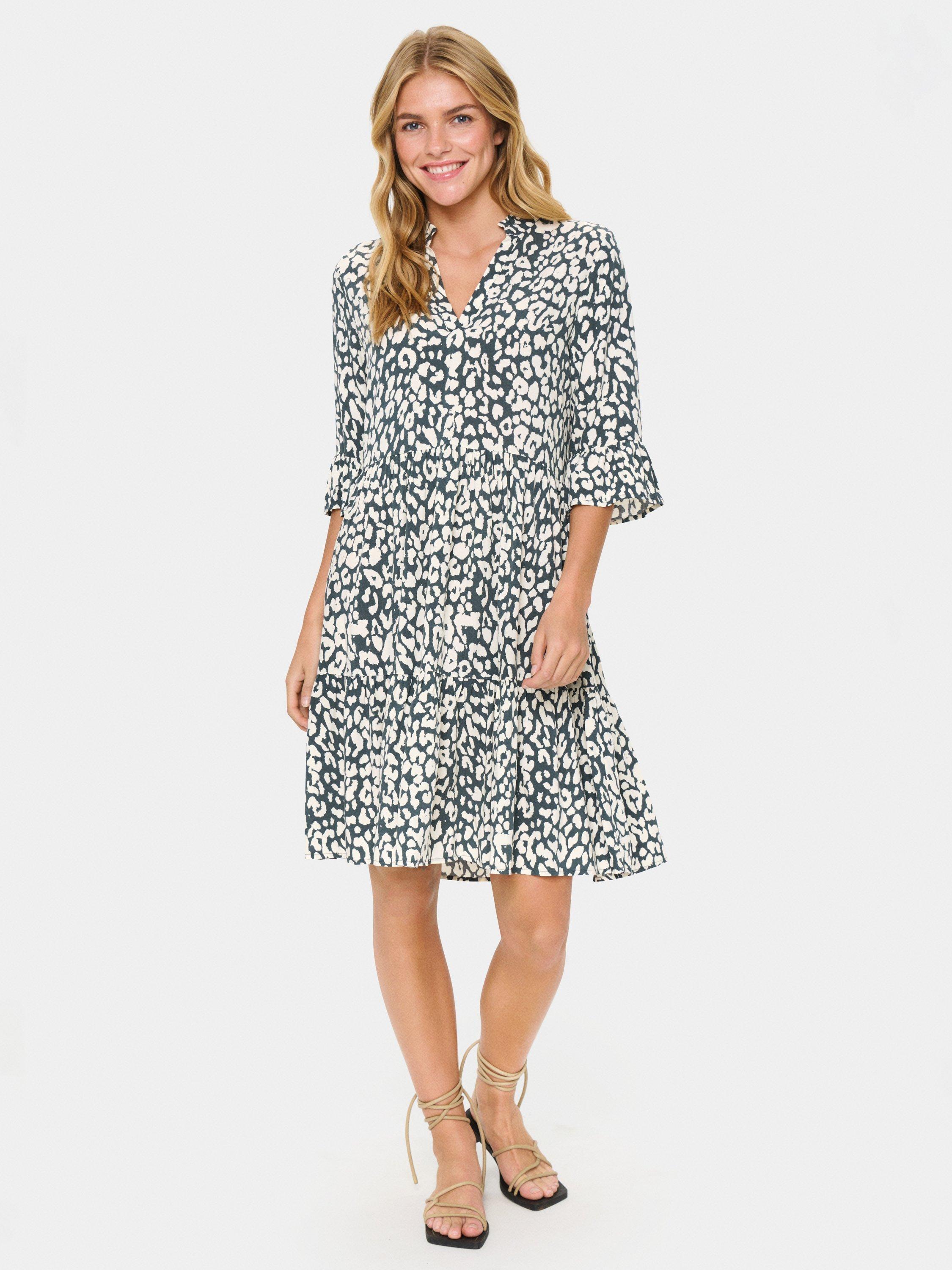 Product image 3 of 6, which shows Saint Tropez Eda V Neck Midi Dress, White/Multi, XS