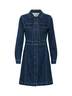 Saint Tropez Maude Long Sleeve Denim Dress, Mid Blue, Mid Blue