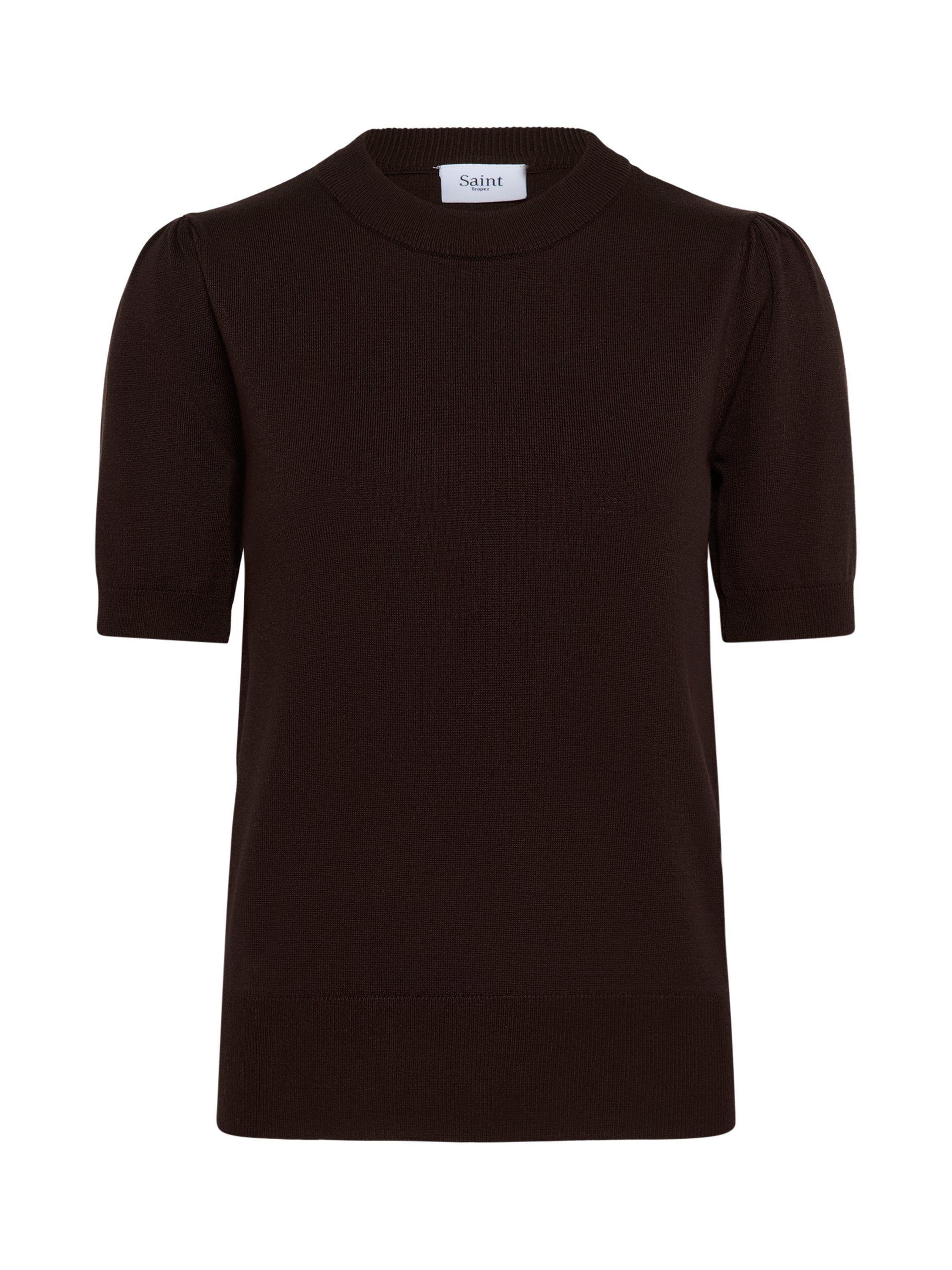 Product image 5 of 6, which shows Saint Tropez Mila Short Sleeve Shimmer Jumper, Mid Brown, XS