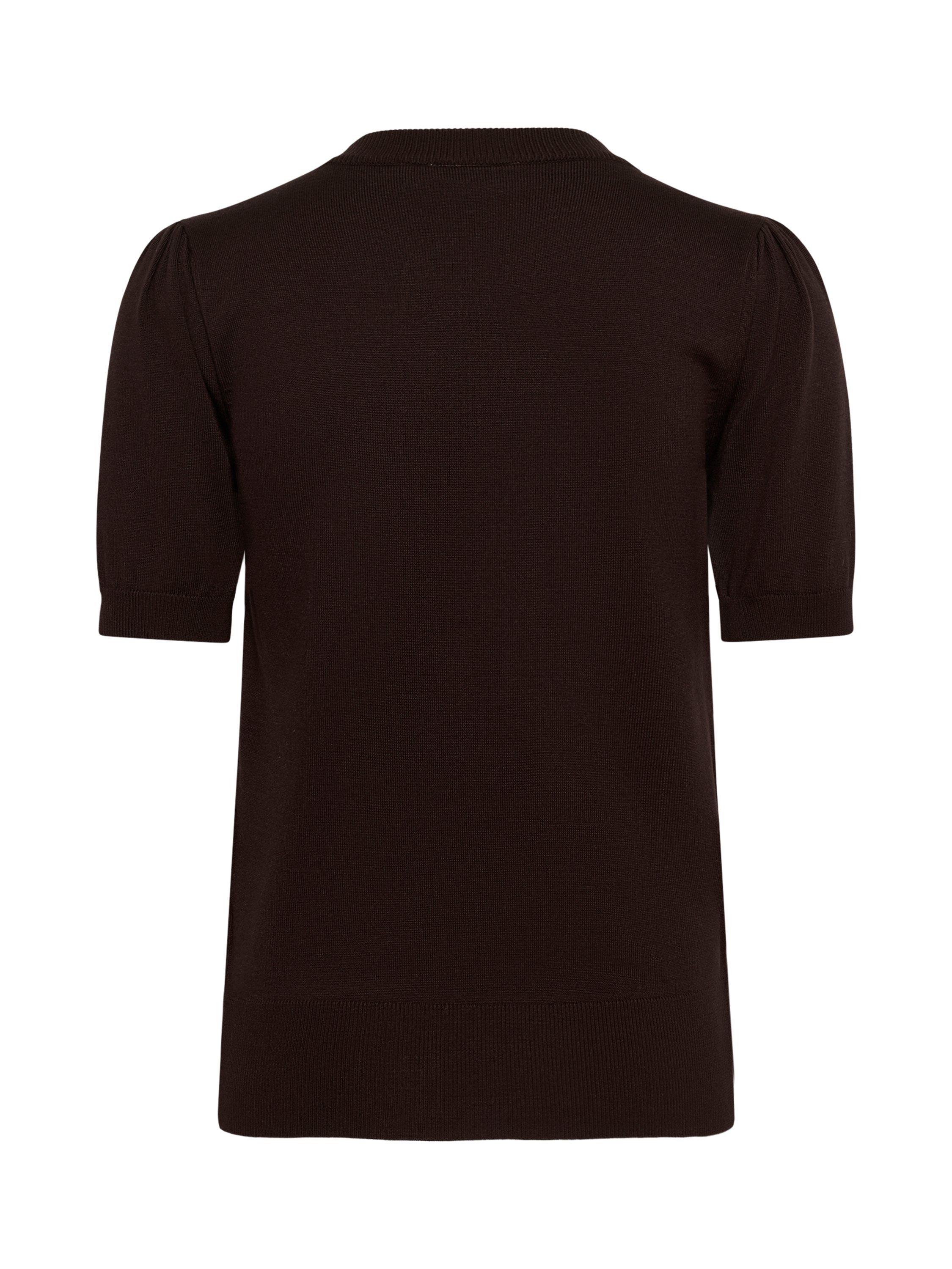 Product image 6 of 6, which shows Saint Tropez Mila Short Sleeve Shimmer Jumper, Mid Brown, XS