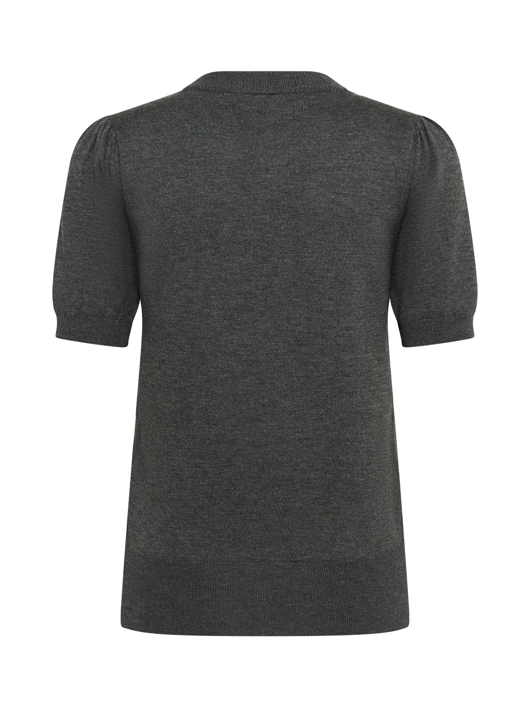 Product image 6 of 6, which shows Saint Tropez Mila Short Sleeve Shimmer Jumper, Mid Grey, XS