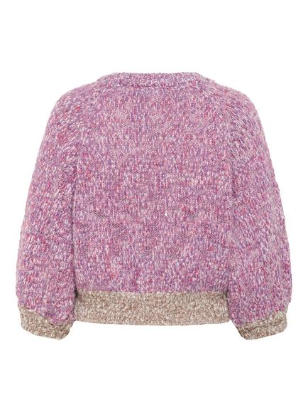 Saint Tropez Mylene Wool Blend Colour Block Long Sleeve Crew Neck Jumper - view 2, Pink/Multi