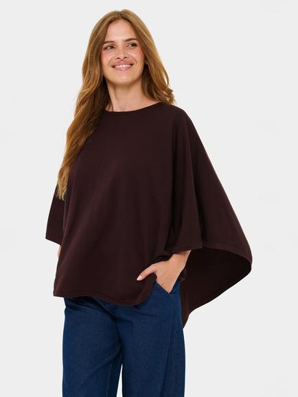 Saint Tropez Billi Poncho, One Size, Chocolate Plum