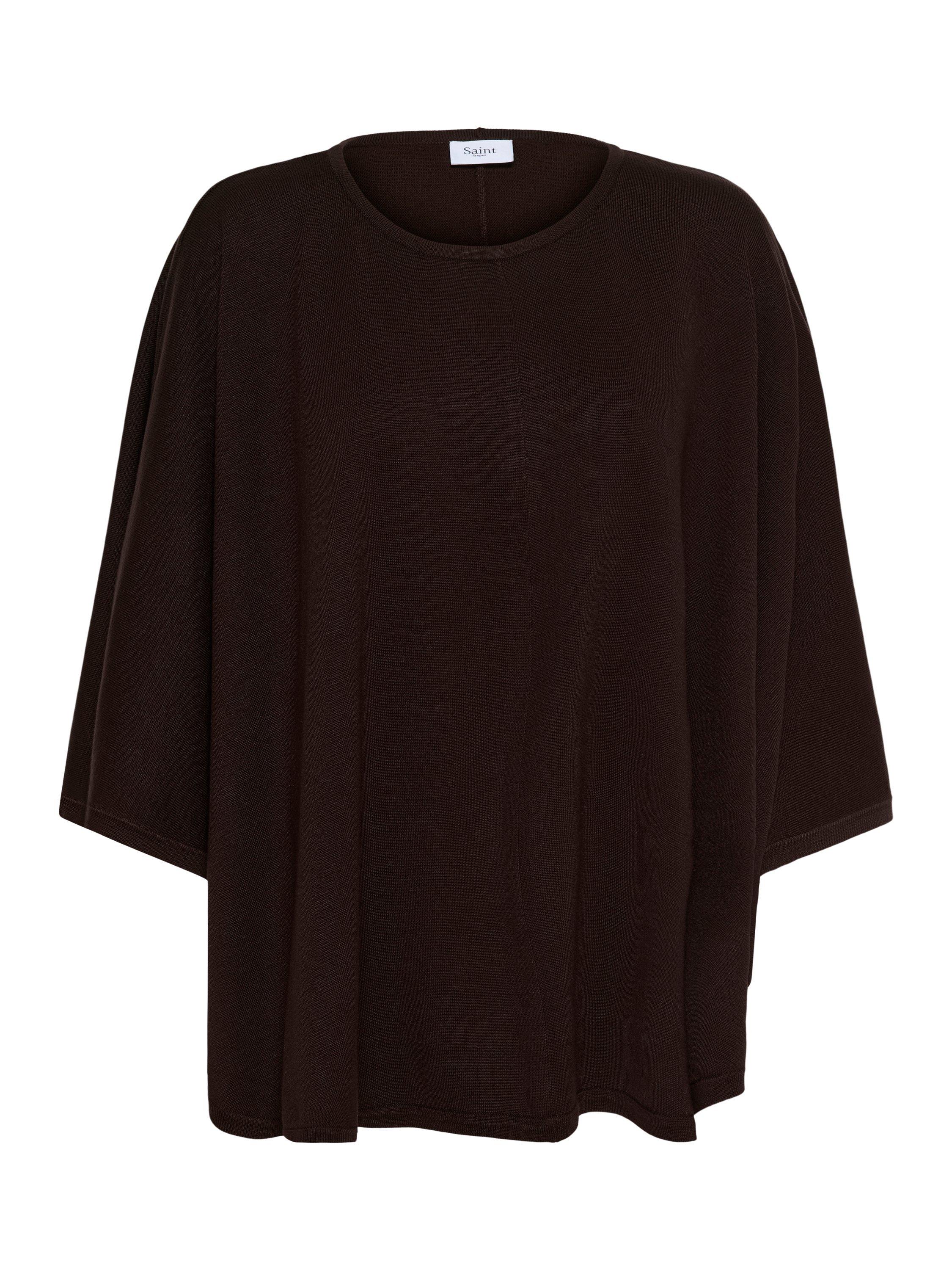 Product image 5 of 6, which shows Saint Tropez Billi Poncho, Chocolate Plum, One Size