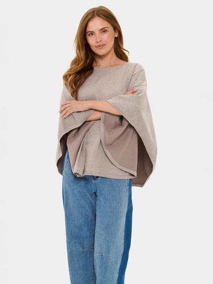 Saint Tropez Billi Poncho, One Size, Fog Melange