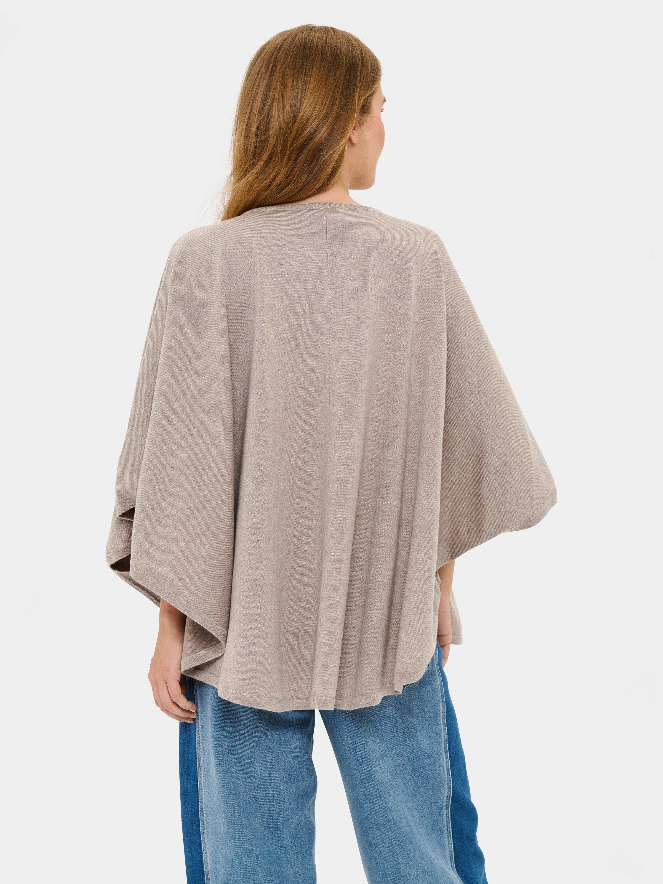 Product image 2 of 6, which shows Saint Tropez Billi Poncho, Fog Melange, One Size