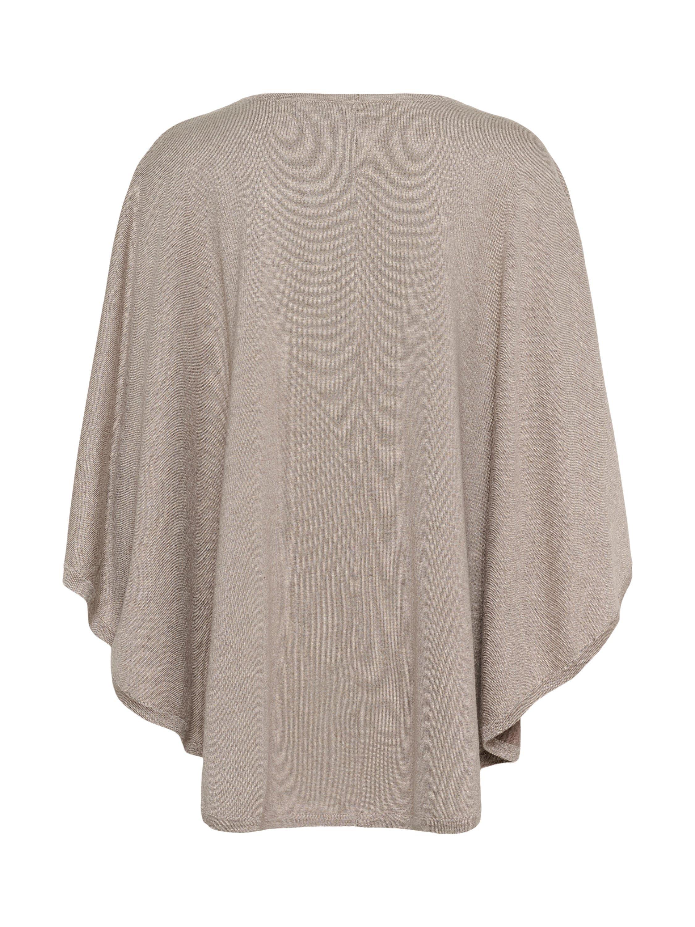 Product image 6 of 6, which shows Saint Tropez Billi Poncho, Fog Melange, One Size