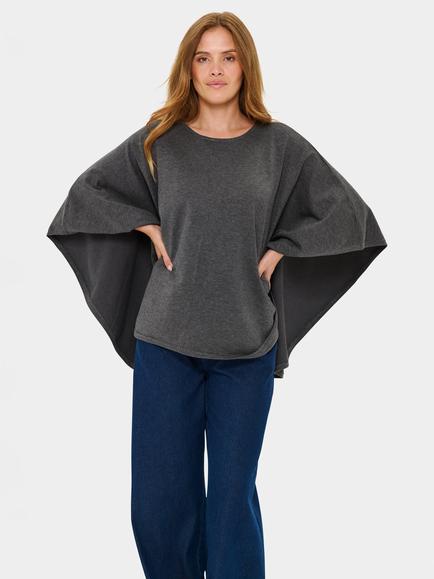 Saint Tropez Billi Poncho, One Size, Grey Melange