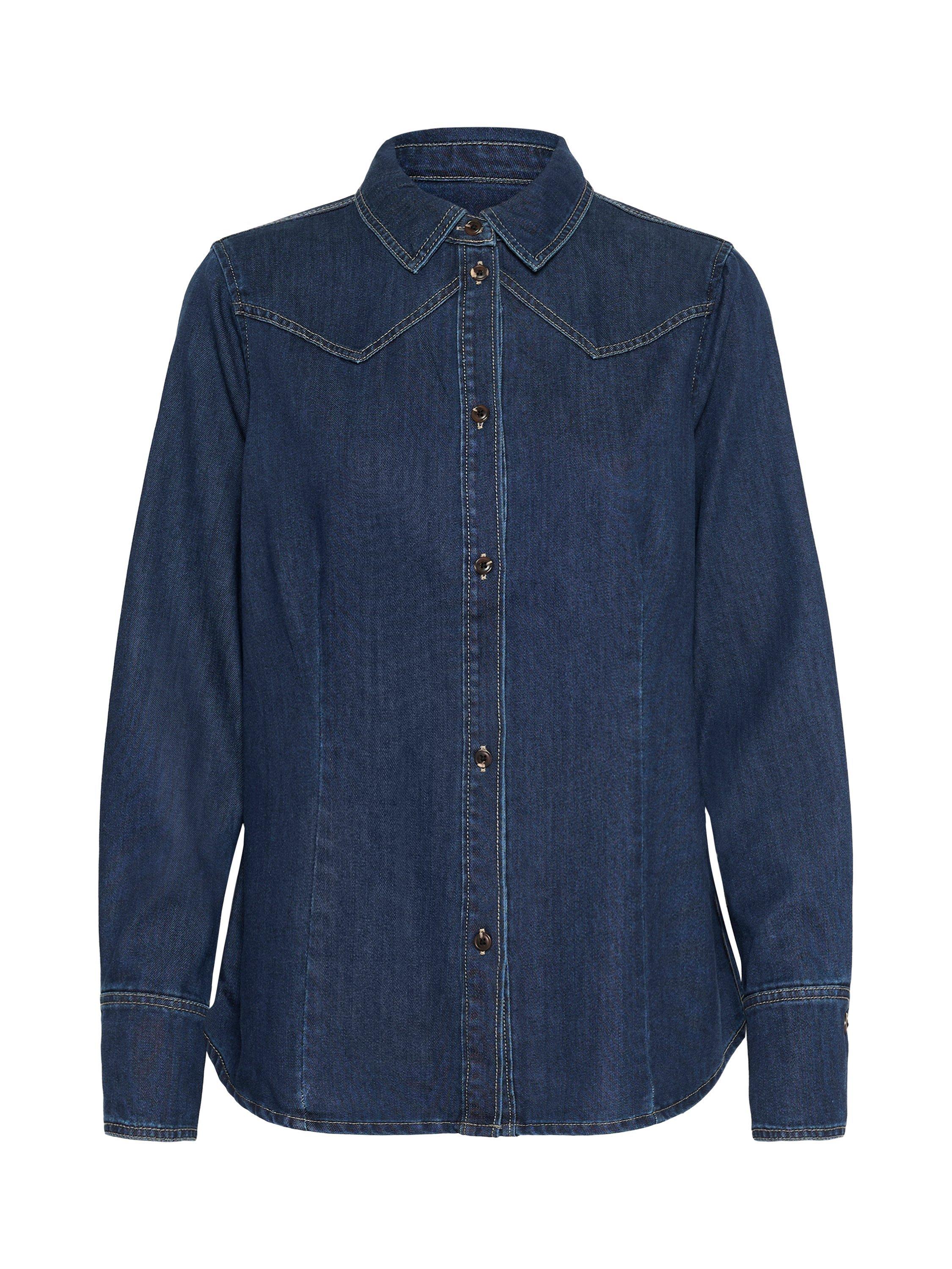 Product image 1 of 2, which shows Saint Tropez Marthe Denim Shirt, Mid Blue, XS