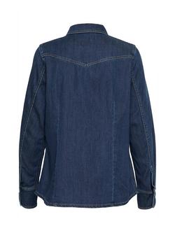 Saint Tropez Marthe Denim Shirt, Mid Blue - view 2, Mid Blue