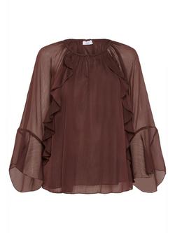 Saint Tropez Mavis Ruffle Detail Blouse, Mid Purple