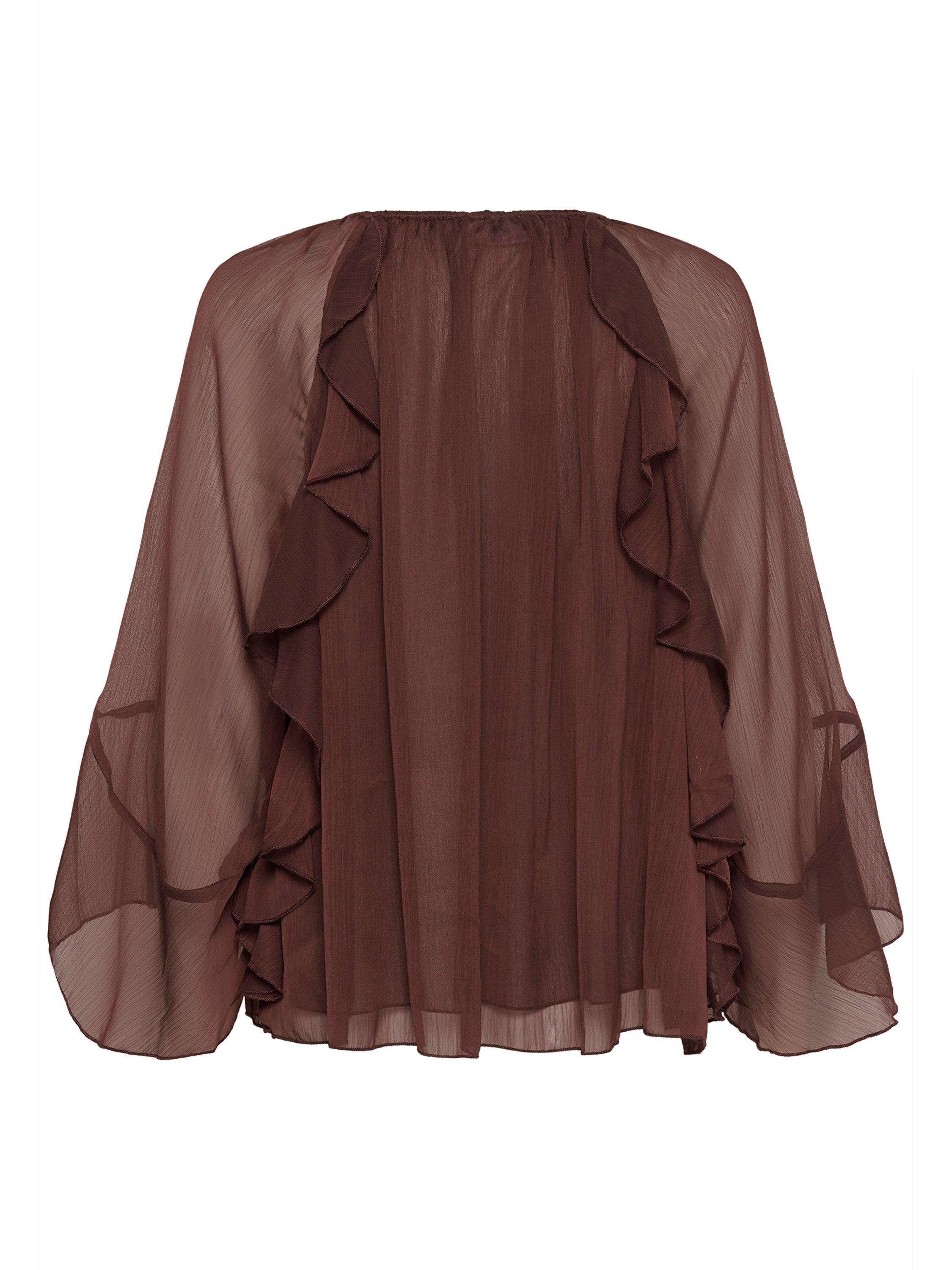 Product image 2 of 2, which shows Saint Tropez Mavis Ruffle Detail Blouse, Mid Purple, XS