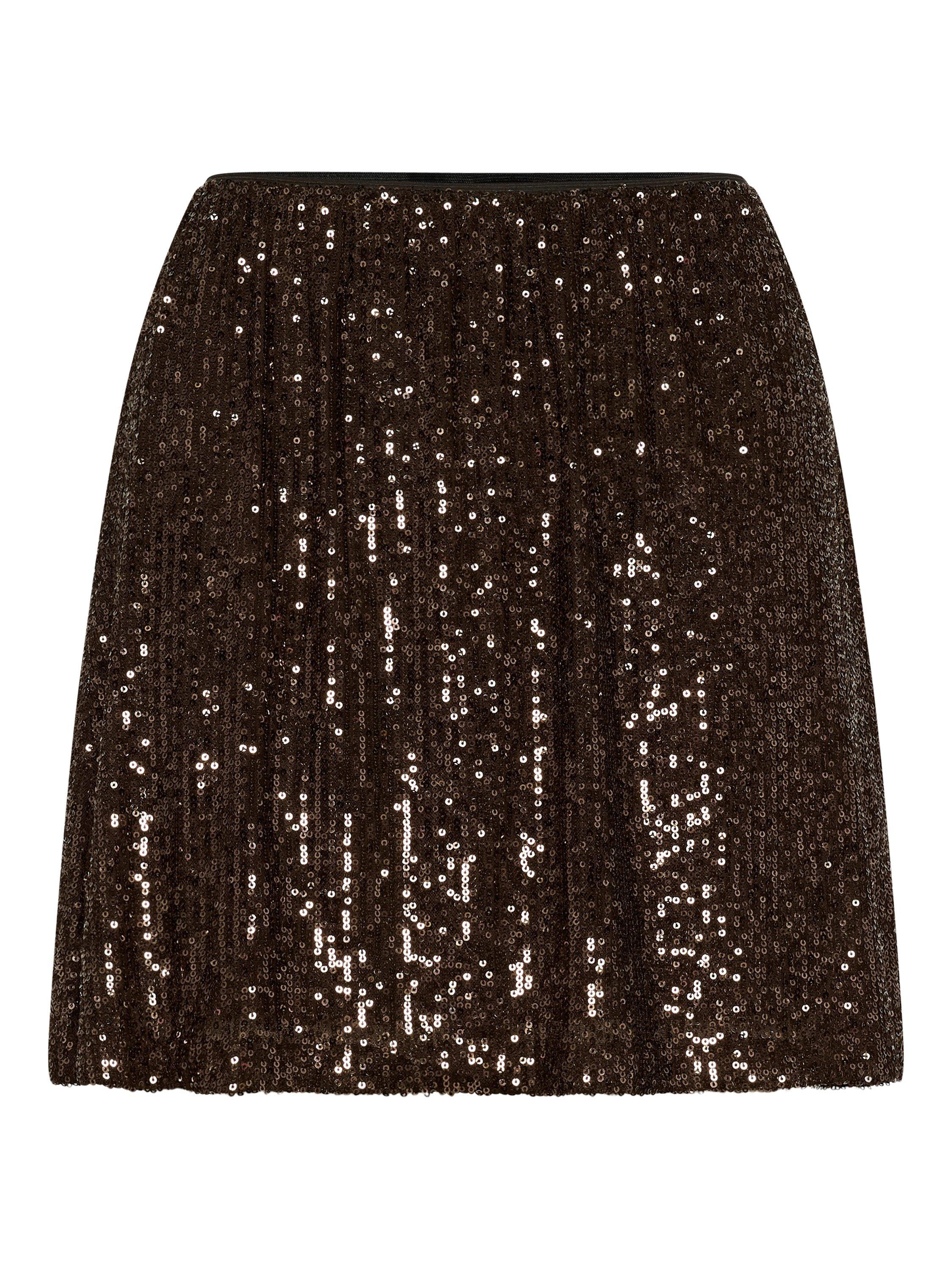 Product image 5 of 6, which shows Saint Tropez Reyana Metallic Mini Skirt, Mid Brown, M