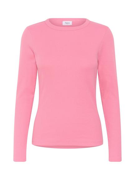 Saint Tropez Aster Long Sleeve Round Neck T-Shirt, Mid Pink