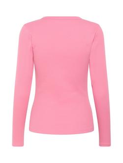 Saint Tropez Aster Long Sleeve Round Neck T-Shirt - view 2, Mid Pink