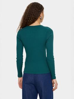 Saint Tropez Aster Long Sleeve Cotton Blend T-Shirt - view 2, Mid Green