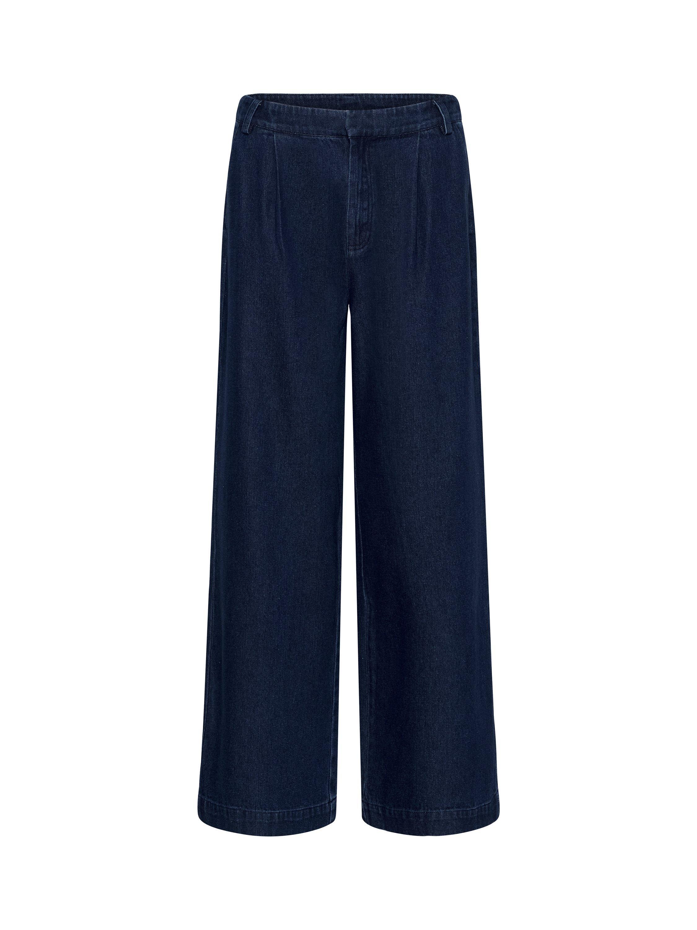 Product image 5 of 6, which shows Saint Tropez Jaclyn Denim Wide Leg Trousers, Mid Blue, XS