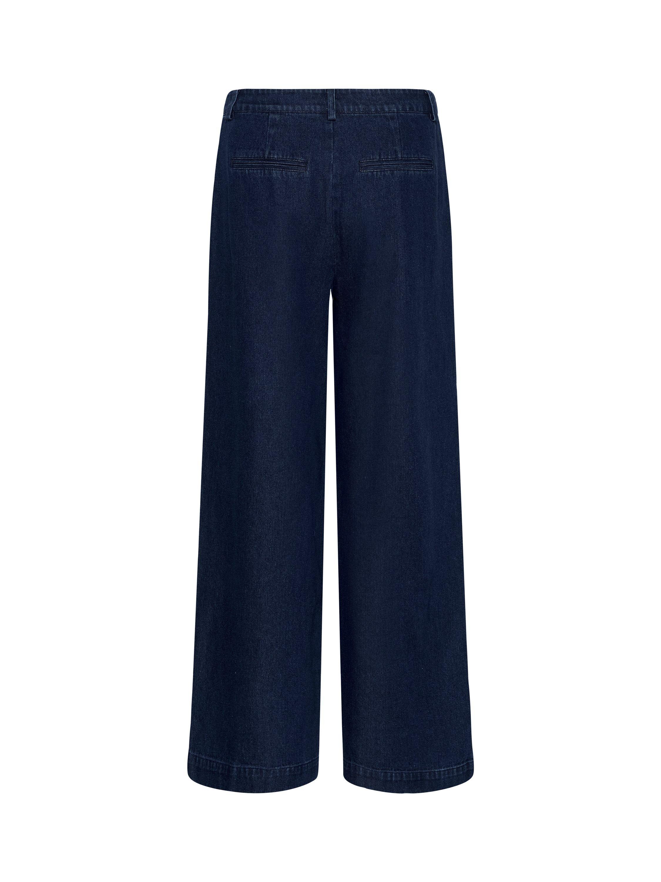 Product image 6 of 6, which shows Saint Tropez Jaclyn Denim Wide Leg Trousers, Mid Blue, XS