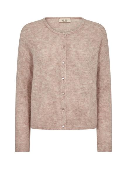 MOS MOSH Almine Wool Blend Round Neck Cardigan, Natural Cream