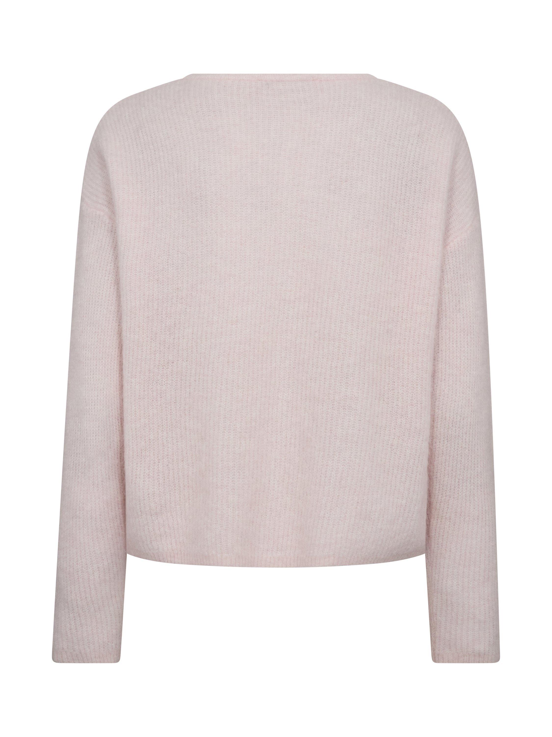 Product image 2 of 2, which shows MOS MOSH Almine Wool Blend Round Neck Cardigan, Mid Pink, XS
