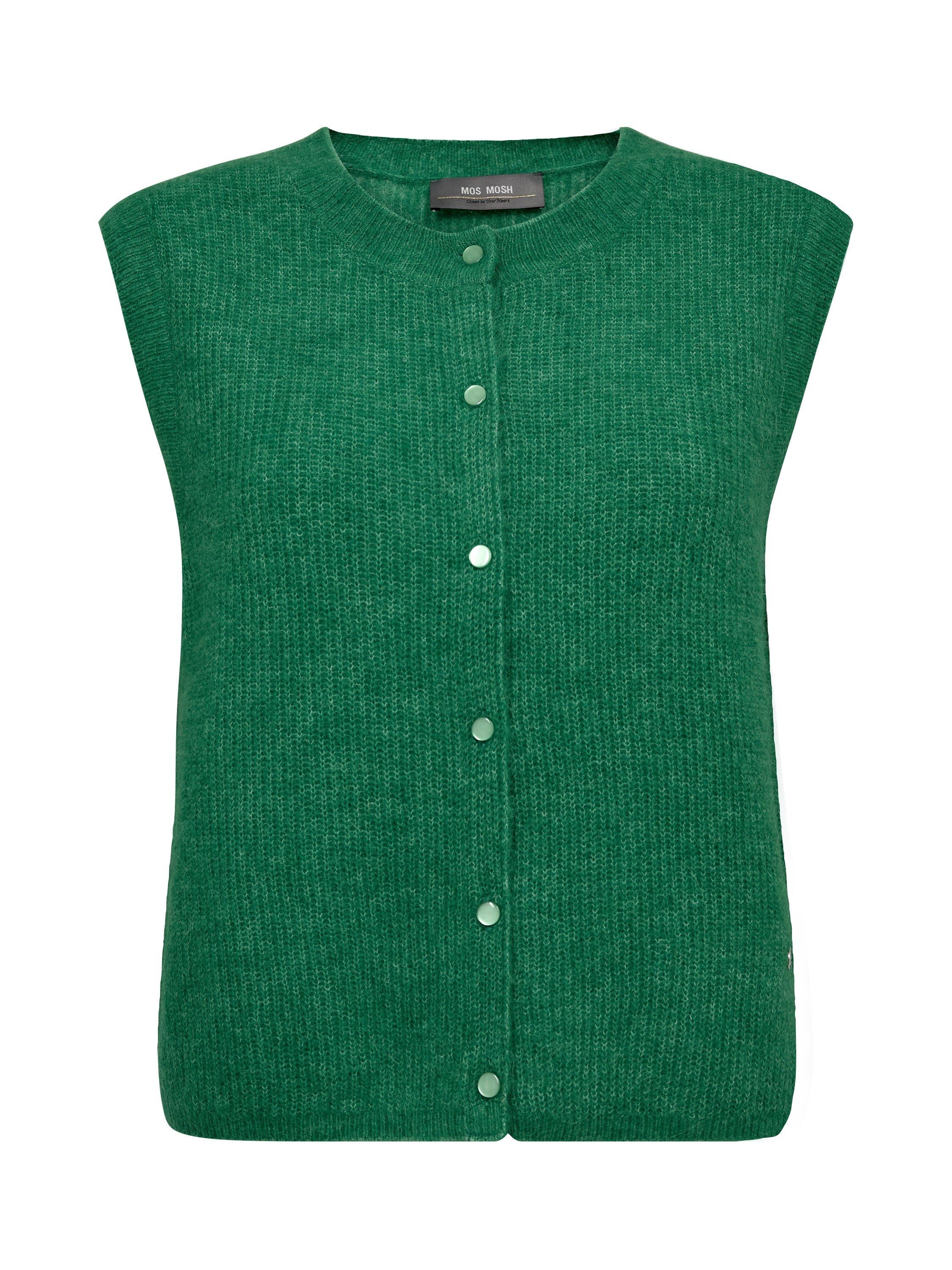 Product image 1 of 2, which shows MOS MOSH Almine Thora Wool Blend Cap Sleeve Crew Neck Knit Vest, Mid Green, S
